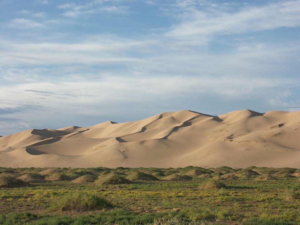 Most Beautiful Sand Dunes: Badain Jaran Dunes (source: wiki)