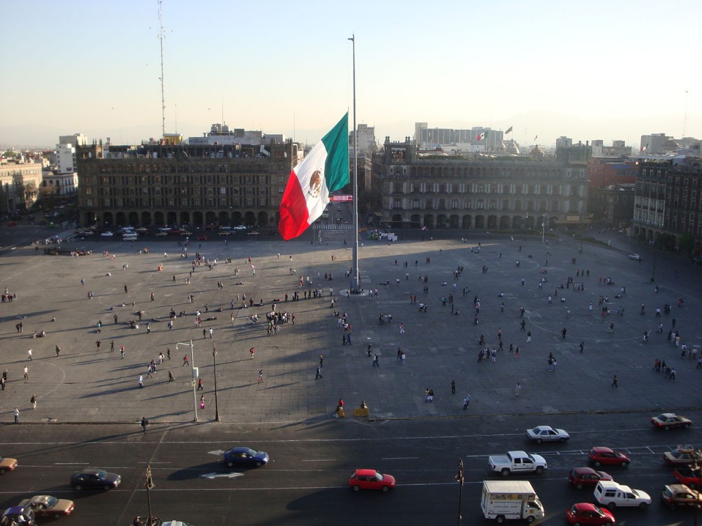 Zocalo square, Mexico. Mexico produces 3.56% of the world's oil production