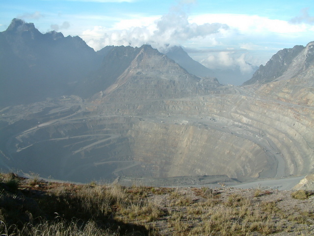 Most Incredible Open-Pit Mines: Grasberg Mine, Indonesia (source: wiki)