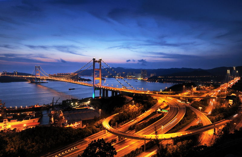 Tsing Ma Bridge, Hong Kong - Longest Suspension Bridge Spans