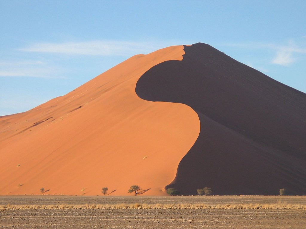 Most Beautiful Sand Dunes: Sossusvlei, Namibia (source: wiki)